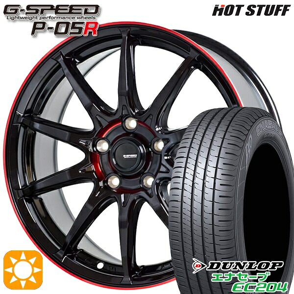 【取付対象】エスティマ ヤリスクロス 215/60R16 95H ダンロップ エナセーブ EC204 HotStuff ジースピード P-05R ブラックレッドクリア 16インチ 6.5J 5H114.3 サマータイヤホイールセット ｜エムオートギャラリー