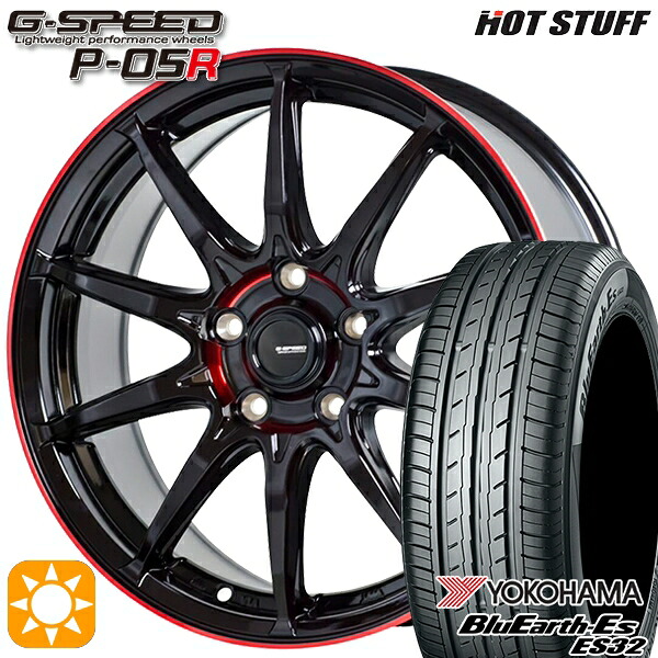 【取付対象】215/40R18 85W ヨコハマ ブルーアース ES32 HotStuff ジースピード P-05R ブラックレッドクリア 18インチ 7.0J 5H100 サマータイヤホイールセット |エムオートギャラリー