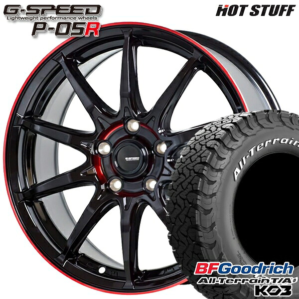 【取付対象】デリカD5 215/70R16 100/97S RWL BFグッドリッチ オールテレーン T/A KO3 HotStuff ジースピード P-05R ブラックレッドクリア 16インチ 6.5J 5H114.3 サマータイヤホイールセット ｜エムオートギャラリー
