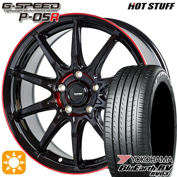 【取付対象】235/50R18 101V XL ヨコハマ ブルーアース RV03 HotStuff ジースピード P-05R ブラックレッドクリア 18インチ 8.0J 5H114.3 サマータイヤホイールセット |エムオートギャラリー