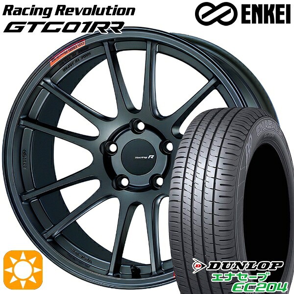 【取付対象】225/45R18 95W XL ダンロップ エナセーブ EC204 ENKEI エンケイ レーシングレボリューション GTC01RR マットダークガンメタリック 18インチ 8.5J 5H114.3 サマータイヤホイールセット