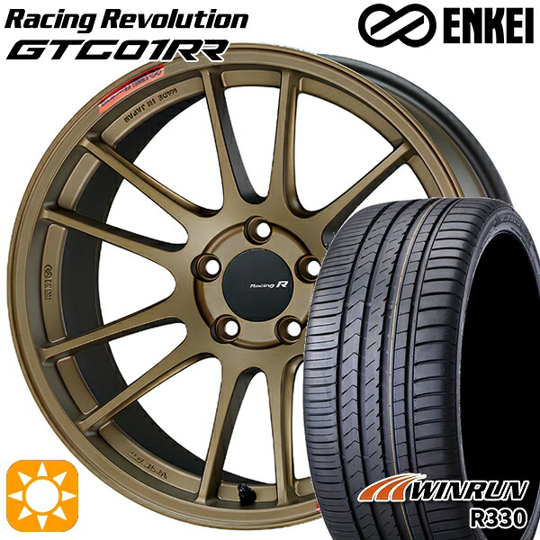 【取付対象】20/30系アルファード ヴェルファイア 235/50R18 101W XL ウィンラン R330 ENKEI エンケイ レーシングレボリューション GTC01RR チタニウムゴールド 18インチ 8.5J 5H114.3 サマータイヤホイールセット ｜エムオートギャラリー