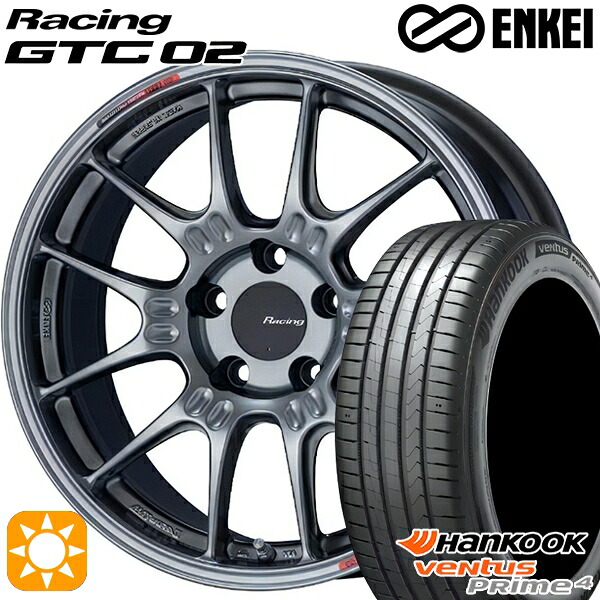 【取付対象】225/55R17 101W XL ハンコック veNtus PRime4 K135 ENKEI エンケイ レーシング GTC02 ハイパーシルバー 17インチ 7.5J 5H100 サマータイヤホイールセット |エムオートギャラリー