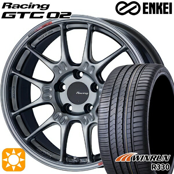 【取付対象】アクセラ アテンザ 215/45R18 93W XL ウィンラン R330 ENKEI エンケイ レーシング GTC02 ハイパーシルバー 18インチ 7.5J 5H114.3 サマータイヤホイールセット |エムオートギャラリー