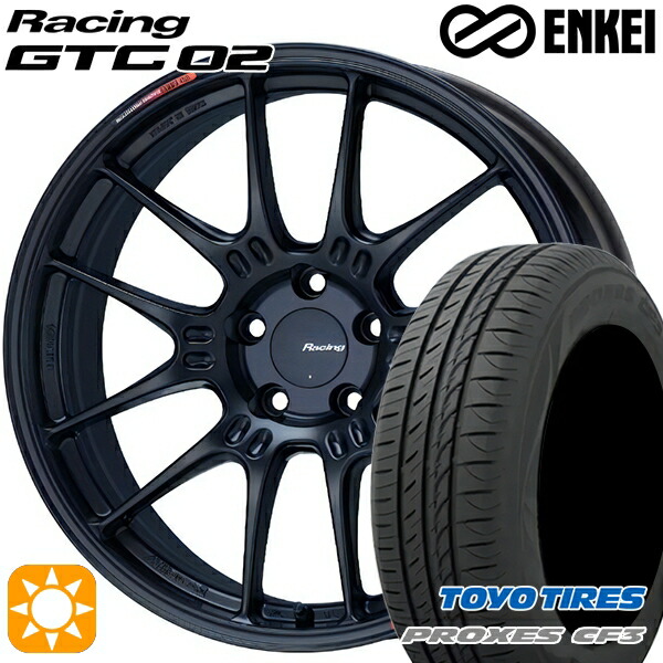 【取付対象】アクセラ アテンザ 215/45R18 93W XL トーヨー プロクセス CF3 ENKEI エンケイ レーシング GTC02 マットブラック 18インチ 7.5J 5H114.3 サマータイヤホイールセット