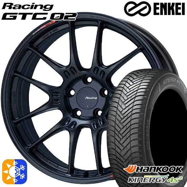 225/40R18 92Y XL ハンコック KInERGy 4s 2 (H750) ENKEI エンケイ レーシング GTC02 18インチ 7.5J 5H114.3 マットブラック オールシーズンタイヤホイールセット