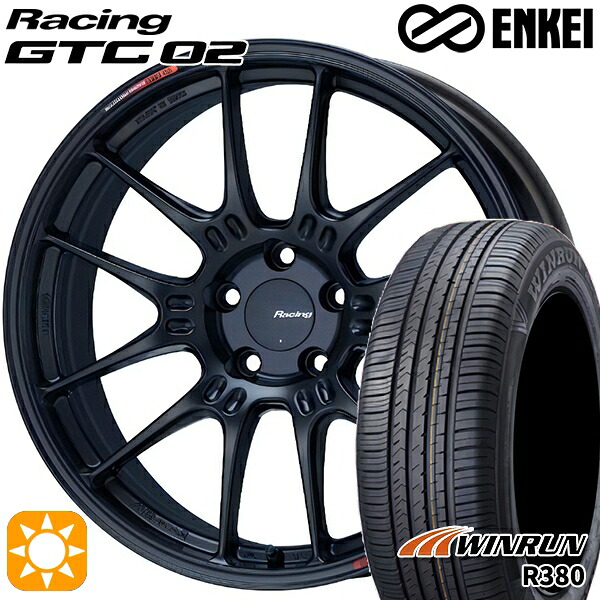 【取付対象】フォレスターSH 215/60R17 96V ウィンラン R380 ENKEI エンケイ レーシング GTC02 マットブラック 17インチ 7.5J 5H100 サマータイヤホイールセット
