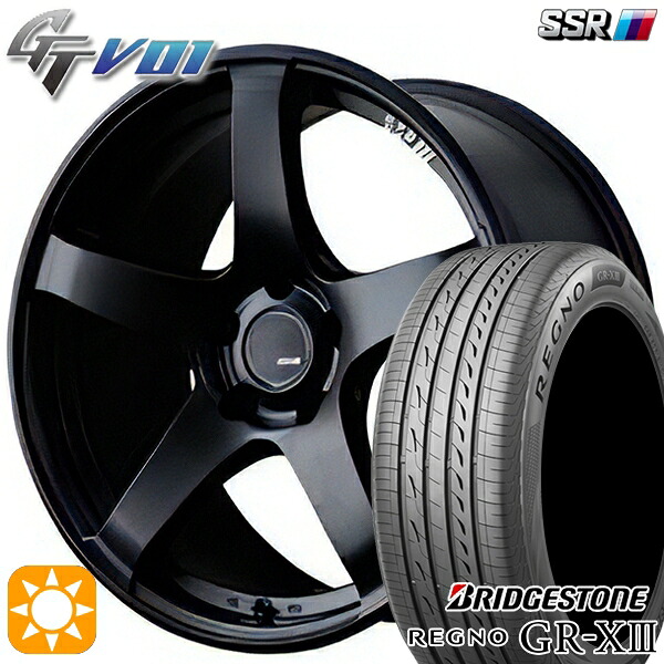 【取付対象】マツダ2 ノート 205/45R17 88W XL ブリヂストン レグノ GR-X3 SSR GTV01 フラットブラック 17インチ 7.0J 4H100 サマータイヤホイールセット |エムオートギャラリー