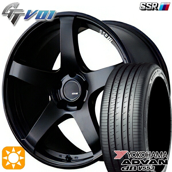 【取付対象】マツダ2 ノート 205/45R17 88W XL ヨコハマ アドバンデシベル V553 SSR GTV01 フラットブラック 17インチ 7.0J 4H100 サマータイヤホイールセット |エムオートギャラリー