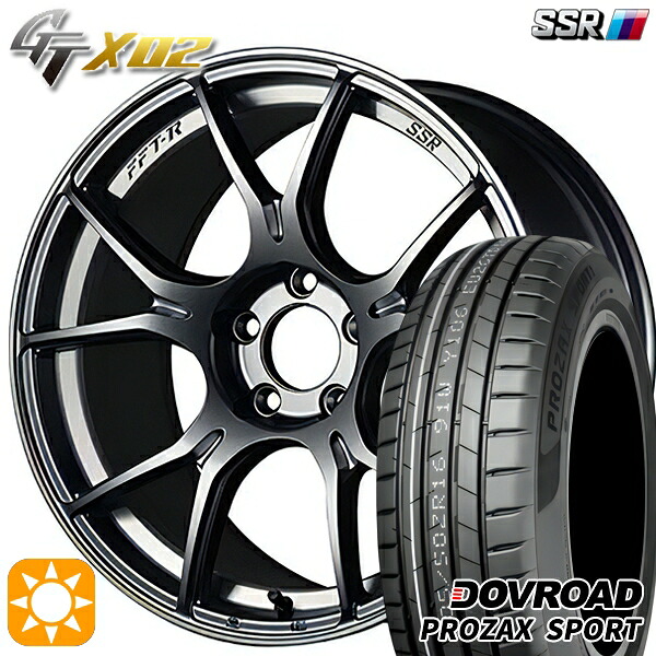 【取付対象】205/45R17 88W XL DOVROAD プロザックススポーツ SSR GTX02 ダークシルバー 17インチ 7.0J 4H100 サマータイヤホイールセット