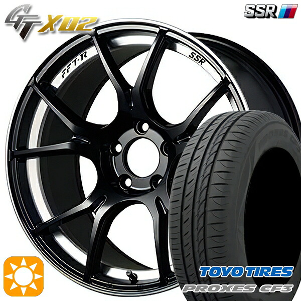 【取付対象】アクア デミオ ノート 195/55R16 91V XL トーヨー プロクセス CF3 SSR GTX02 グロスブラック 16インチ 6.5J 4H100 サマータイヤホイールセット |エムオートギャラリー