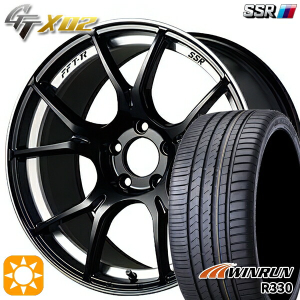 【取付対象】アクア ヤリス 195/50R16 88V XL ウィンラン R330 SSR GTX02 グロスブラック 16インチ 6.5J 4H100 サマータイヤホイールセット
