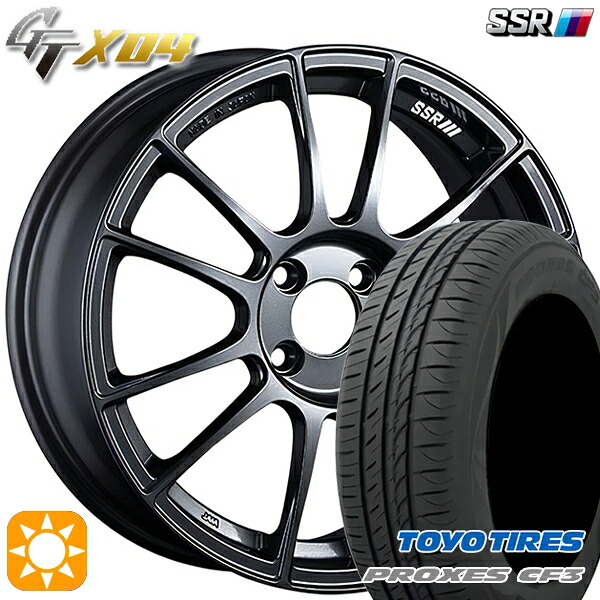 【取付対象】アクア デミオ ノート 195/55R16 91V XL トーヨー プロクセス CF3 SSR GTX04 ダークガンメタ 16インチ 6.5J 4H100 サマータイヤホイールセット |エムオートギャラリー