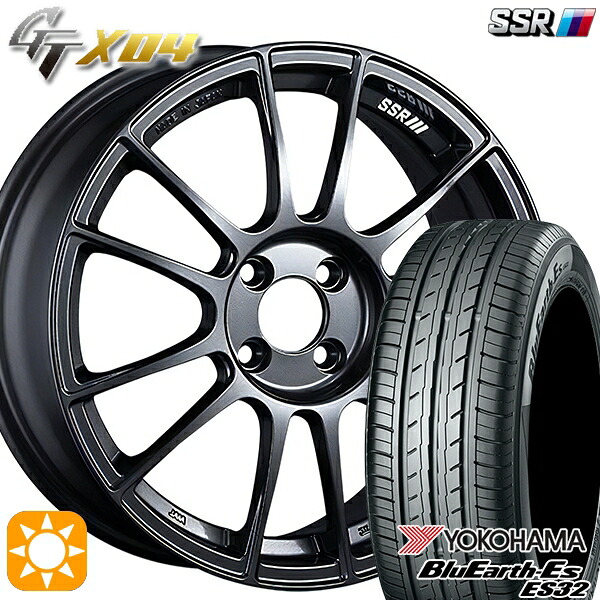 【取付対象】185/55R16 83V ヨコハマ ブルーアース ES32 SSR GTX04 ダークガンメタ 16インチ 6.5J 4H100 サマータイヤホイールセット |エムオートギャラリー