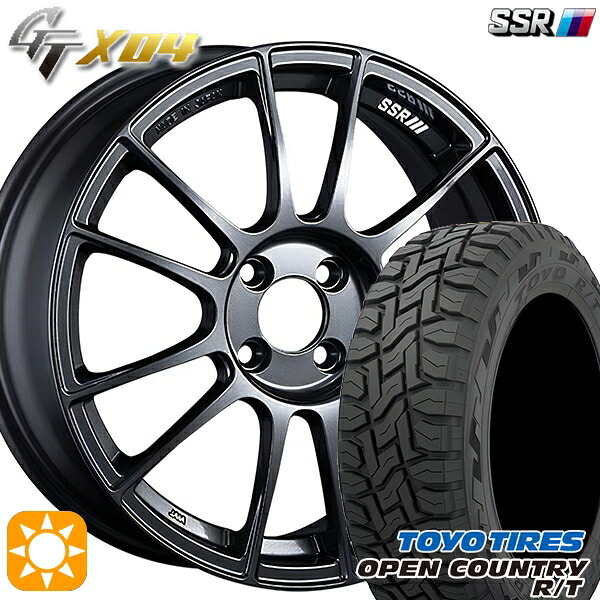 【取付対象】アクア クロスビー 175/60R16 82Q トーヨー オープンカントリー R/T SSR GTX04 ダークガンメタ 16インチ 6.5J 4H100 サマータイヤホイールセット