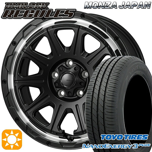 【取付対象】エスティマ ヤリスクロス 215/60R16 95H トーヨー ナノエナジー3プラス モンツァ ハイブロック レグルス サテンブラック/リムポリッシュ 16インチ 7.0J 5H114.3 サマータイヤホイールセット |エムオートギャラリー