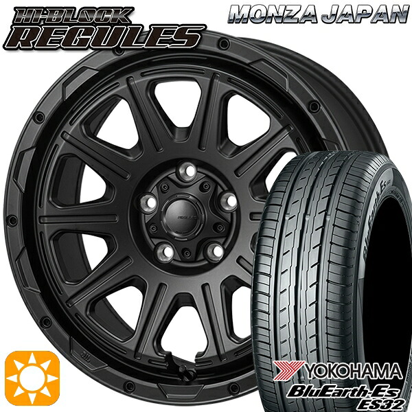 【取付対象】RAV4 エクストレイル 225/60R17 99H ヨコハマ ブルーアース ES32 モンツァ ハイブロック レグルス サテンブラック 17インチ 7.5J 5H114.3 サマータイヤホイールセット ｜エムオートギャラリー