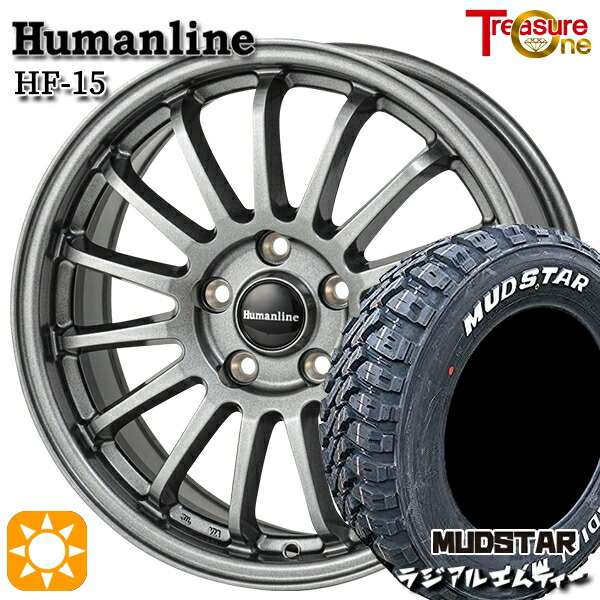 【取付対象】デリカD5 225/70R16 103S マッドスター ラジアル M/T ホワイトレター トレジャーワン ヒューマンライン HF15 ダークグレー 16インチ 6.5J 5H114.3 サマータイヤホイールセット |エムオートギャラリー