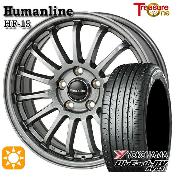 【取付対象】20/30系アルファードヴェルファイア 235/50R18 101V XL ヨコハマ ブルーアース RV03 トレジャーワン ヒューマンライン HF15 ダークグレー 18インチ 7.0J 5H114.3 サマータイヤホイールセット