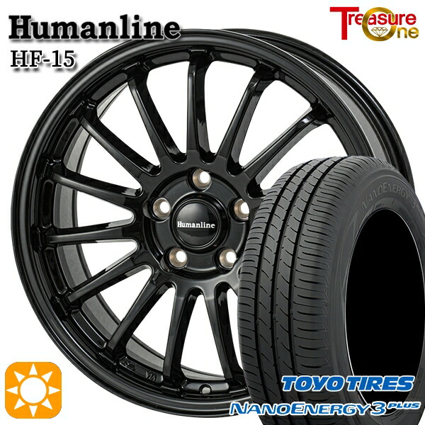 【取付対象】215/40R18 85W トーヨー ナノエナジー3プラス トレジャーワン ヒューマンライン HF15 ブラック 18インチ 7.0J 5H114.3 サマータイヤホイールセット ｜エムオートギャラリー