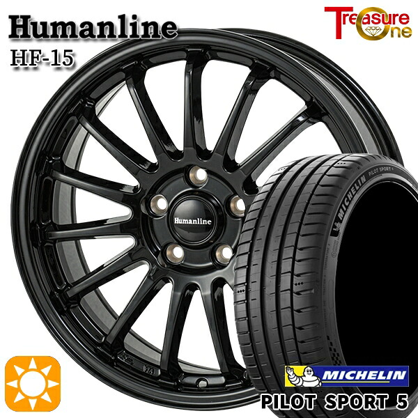 【取付対象】フォレスターSK9/SKE 225/55R17 101Y XL ミシュラン パイロットスポーツ5 トレジャーワン ヒューマンライン HF15 ブラック 17インチ 7.0J 5H114.3 サマータイヤホイールセット