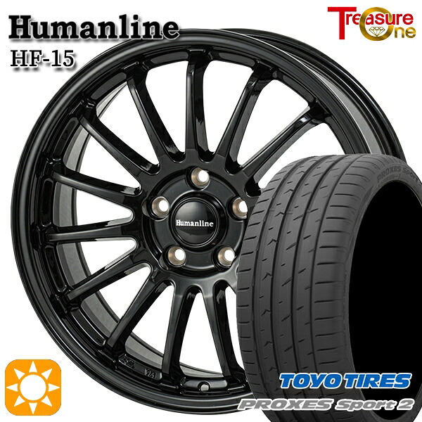 【取付対象】20/30系アルファードヴェルファイア 235/50R18 101Y XL トーヨー プロクセススポーツ2 トレジャーワン ヒューマンライン HF15 ブラック 18インチ 7.0J 5H114.3 サマータイヤホイールセット