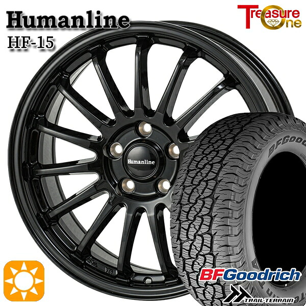 【取付対象】20/30系アルファードヴェルファイア 235/60R18 107H XL RBL BFグッドリッチ トレールテレーン トレジャーワン ヒューマンライン HF15 ブラック 18インチ 7.0J 5H114.3 サマータイヤホイールセット 101,900円