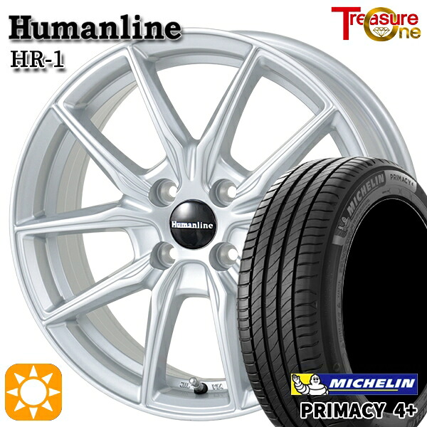 【取付対象】ライズ ロッキー 195/65R16 92H ミシュラン プライマシー4プラス トレジャーワン ヒューマンライン HR1 シルバー 16インチ 6.0J 4H100 サマータイヤホイールセット