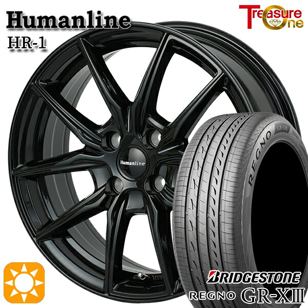 【取付対象】ソリオ タフト 165/65R15 81H ブリヂストン レグノ GRX3 トレジャーワン ヒューマンライン HR1 ブラック 15インチ 4.5J 4H100 サマータイヤホイールセット ｜エムオートギャラリー 55,550円