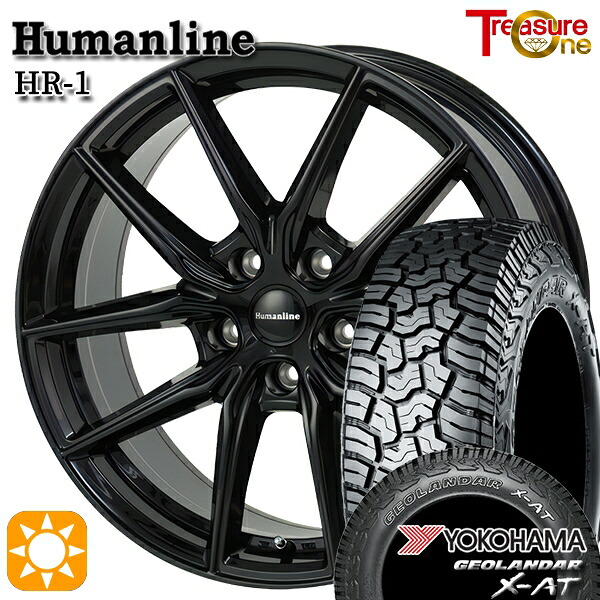 【取付対象】235/70R16 104/101Q ヨコハマ ジオランダー X-AT G016 アウトラインホワイトレター トレジャーワン ヒューマンライン HR1 ブラック 16インチ 6.5J 5H114.3 サマータイヤホイールセット
