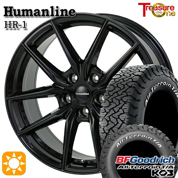 【取付対象】デリカD5 215/70R16 100/97S RWL BFグッドリッチ オールテレーン T/A KO3 トレジャーワン ヒューマンライン HR1 ブラック 16インチ 6.5J 5H114.3 サマータイヤホイールセット