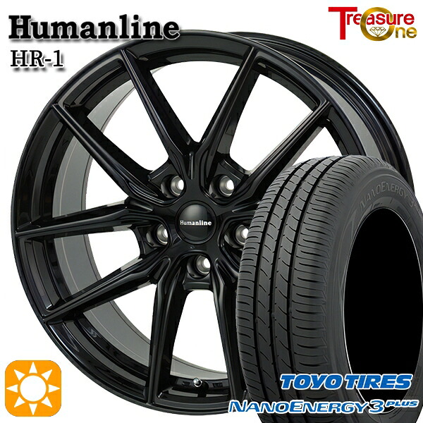 【取付対象】215/45R17 87W トーヨー ナノエナジー3プラス トレジャーワン ヒューマンライン HR1 ブラック 17インチ 7.0J 5H114.3 サマータイヤホイールセット