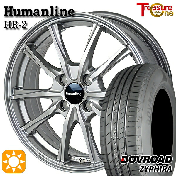 【取付対象】アクア クロスビー 185/55R16 83V DOVROAD ザイファイラ トレジャーワン ヒューマンライン HR2 ダークグレー 16インチ 6.0J 4H100 サマータイヤホイールセット ｜エムオートギャラリー