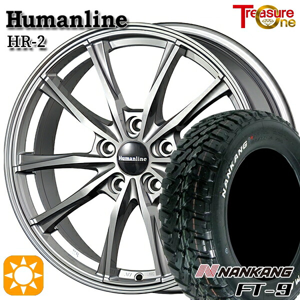 【取付対象】デリカD5 215/70R16 100T ナンカン FT-9 トレジャーワン ヒューマンライン HR2 ダークグレー 16インチ 6.5J 5H114.3 サマータイヤホイールセット