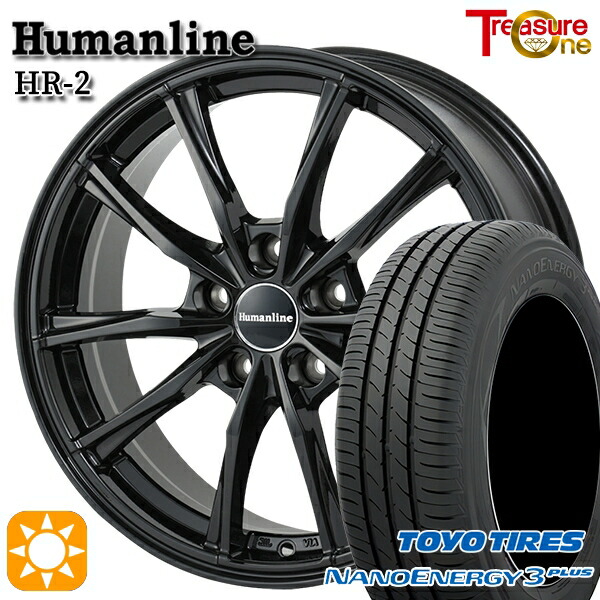 【取付対象】225/45R18 91W トーヨー ナノエナジー3プラス トレジャーワン ヒューマンライン HR2 ブラック 18インチ 7.0J 5H114.3 サマータイヤホイールセット ｜エムオートギャラリー
