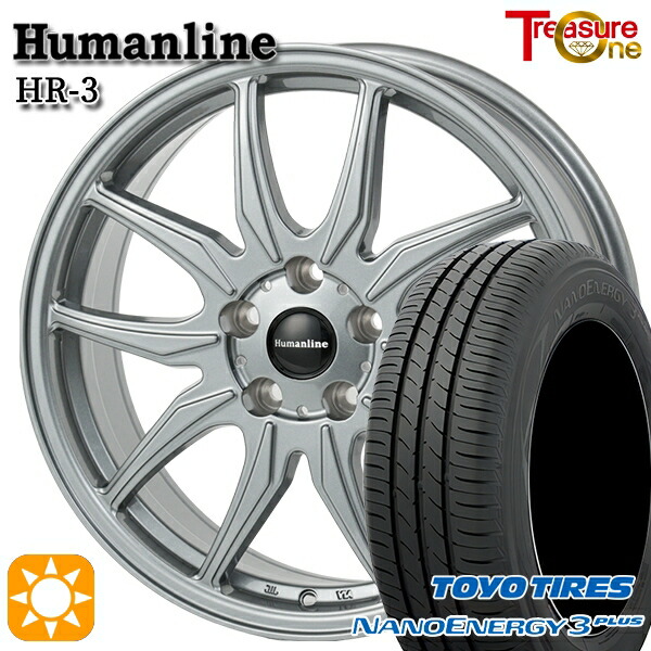 【取付対象】アクセラ アテンザ 215/45R18 89W トーヨー ナノエナジー3プラス トレジャーワン ヒューマンライン HR3 ダークシルバー 18インチ 7.0J 5H114.3 サマータイヤホイールセット |エムオートギャラリー