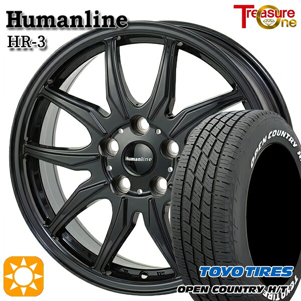 【取付対象】ヤリスクロス 205/65R16 95H トーヨー オープンカントリー H/T2 WL トレジャーワン ヒューマンライン HR3 ブラック 16インチ 6.5J 5H114.3 サマータイヤホイールセット ｜エムオートギャラリー