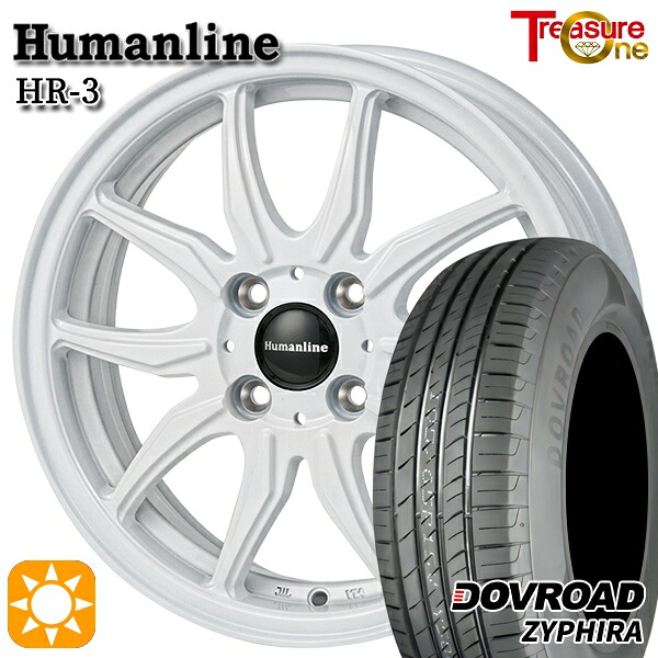 【取付対象】フィット アクア 175/65R15 84H DOVROAD ザイファイラ トレジャーワン ヒューマンライン HR3 ホワイト 15インチ 5.5J 4H100 サマータイヤホイールセット |エムオートギャラリー