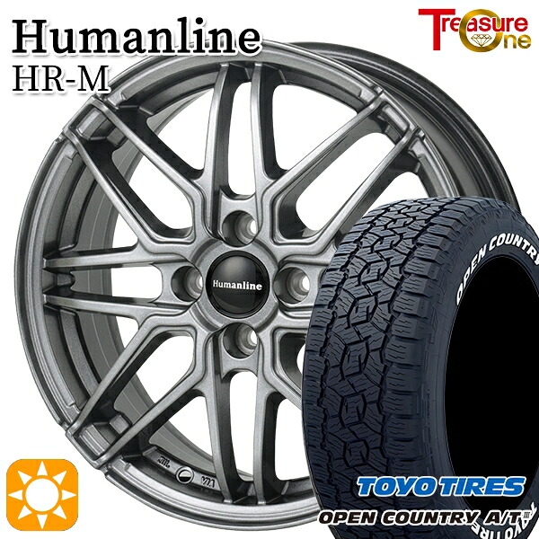 【取付対象】E13ノート 185/65R15 88H トーヨー オープンカントリーA/T3 ホワイトレター トレジャーワン ヒューマンライン HRM GM 15インチ 5.5J 4H100 +50 サマータイヤホイールセット