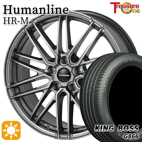 【取付対象】BP系レガシィアウトバック 215/55R17 98W XL キングボス G866 トレジャーワン ヒューマンライン HRM GM 17インチ 7.0J 5H100 サマータイヤホイールセット ｜エムオートギャラリー