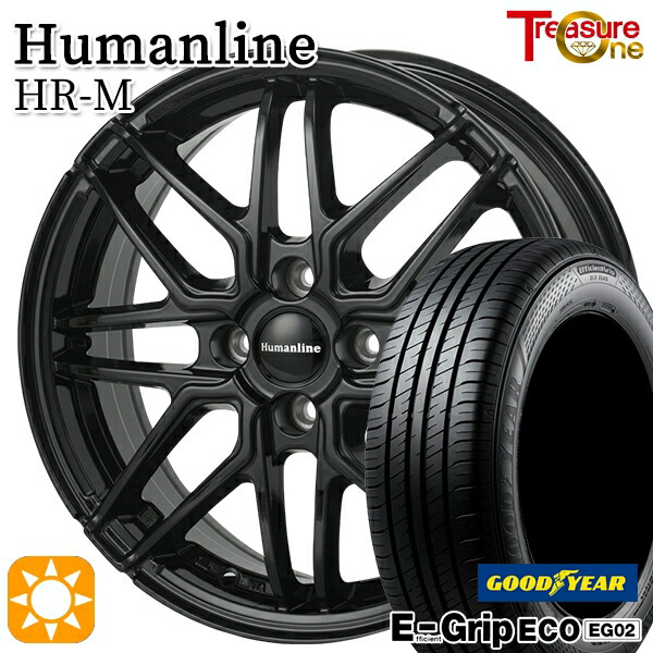 ライズ ロッキー 195/65R16 92V グッドイヤー エフィシェントグリップ EG02 トレジャーワン ヒューマンライン HRM BK 16インチ 6.0J 4H100 サマータイヤホイールセット|エムオートギャラリー