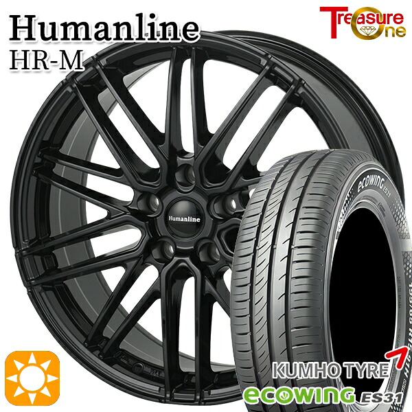 170シエンタ 185/60R15 84H クムホ エコウィング ES31 トレジャーワン ヒューマンライン HRM BK 15インチ 6.0J 5H100 サマータイヤホイールセット｜エムオートギャラリー