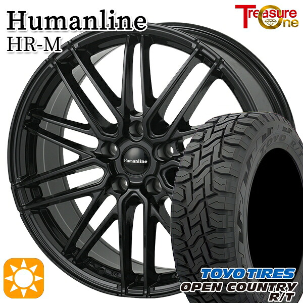 225/60R17 99Q トーヨー オープンカントリー R/T トレジャーワン ヒューマンライン HRM BK 17インチ 7.0J 5H114.3 サマータイヤホイールセット