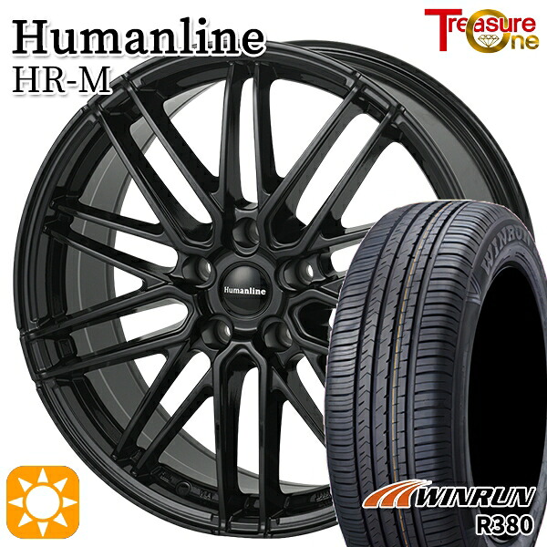 170シエンタ 185/60R15 84H ウィンラン R380 トレジャーワン ヒューマンライン HRM BK 15インチ 6.0J 5H100 サマータイヤホイールセット