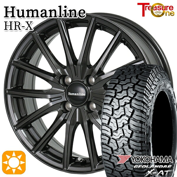 【取付対象】ライズ ロッキー 215/70R16 100/97Q ヨコハマ ジオランダー X-AT G016 トレジャーワン ヒューマンライン HRX TB 16インチ 6.0J 4H100 サマータイヤホイールセット