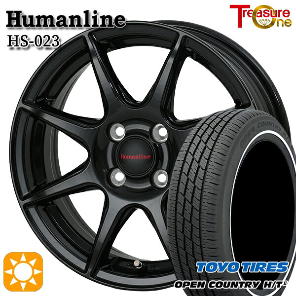 【取付対象】155/65R14 75H トーヨー オープンカントリー H/T2 WR トレジャーワン ヒューマンライン HS023 ブラック 14インチ 4.5J 4H100 サマータイヤホイールセット |エムオートギャラリー