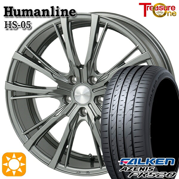 【取付対象】C-HR カローラクロス 225/45R19 96Y XL ファルケン アゼニス FK520 トレジャーワン ヒューマンライン HS05 19インチ 7.5J 5H114.3 サマータイヤホイールセット