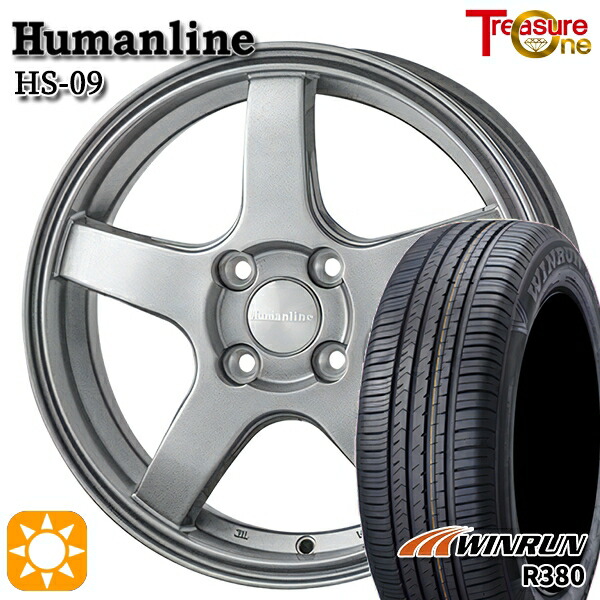 【取付対象】GB3/GB4フリード ノート 185/70R14 88T ウィンラン R380 トレジャーワン ヒューマンライン HS09 ダークグレー 14インチ 5.5J 4H100 サマータイヤホイールセット