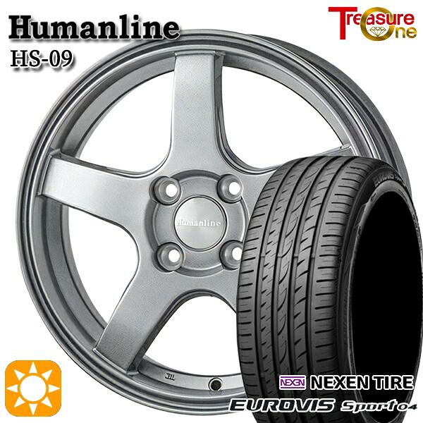 【取付対象】165/60R14 75H ロードストーン ユーロビズ Sport 04 トレジャーワン ヒューマンライン HS09 ダークグレー 14インチ 4.5J 4H100 サマータイヤホイールセット ｜エムオートギャラリー