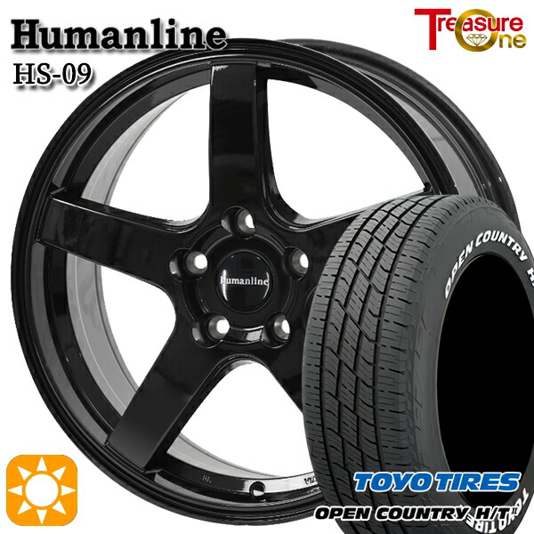 【取付対象】デリカD5 アウトランダー 225/55R18 98H トーヨー オープンカントリー H/T2 WL トレジャーワン ヒューマンライン HS09 ブラック 18インチ 7.0J 5H114.3 サマータイヤホイールセット